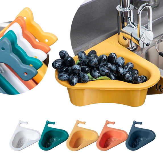 XGFHYJEH Sink Colander, Over the Sink Colander, Kitchen Sink Strainer Basket, Sink Drain Basket, Corner Sink Colander
