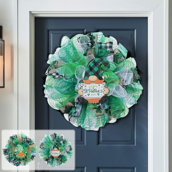 XGFHYJEH St Patricks Day Decorations, St Patricks Day Wreath, St Patricks Day Wreath for Front Door, St. Patrick's Day Decorative Garlands Irish Festival Wreath