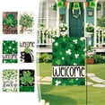 thumbnail image 1 of XGFHYJEH St Patricks Day Garden Flag Double Sided Outside, Shamrocks Four-leaf Clovers Welcome Yard Outdoor Flag, 1 of 5