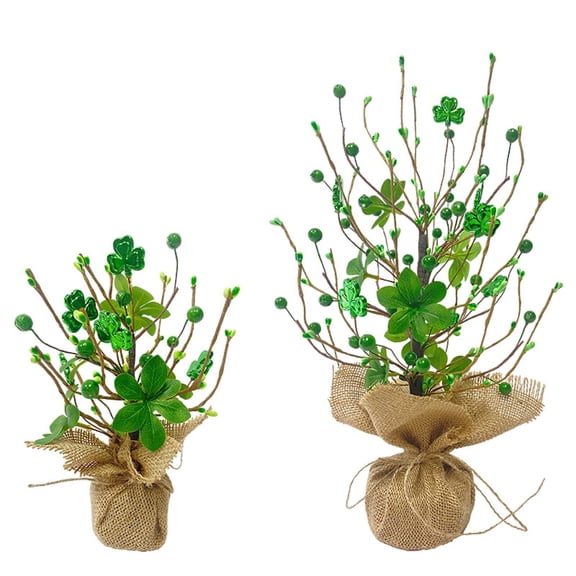 XGFHYJEH St. Patricks Day Trees Decorations - 15.7inch Irish Berry Shamrock Tree Decorations, St. Patrick's Day Tabletop Tree Decor and Centerpiece Ideas