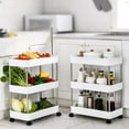 thumbnail image 1 of XGFHYJEH Storage Shelves for Kitchen, Bedroom, Bathroom, 3 Tire Plastic Shelves, Storage Shelf Rack, Storage Shelf Unit, Storage Rack with Wheels, Storage Racks and Shelving for Small Spaces, 1 of 6