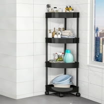 XGFHYJEH Storage Shelves for Kitchen, Bedroom, Bathroom, 4 Tire Plastic Shelves, Storage Shelf Rack, Storage Shelf Unit, Corner Storage Rack, Storage Racks and Shelving for Small Spaces