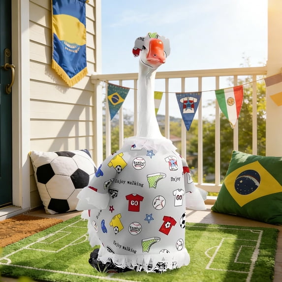 XGFHYJEH Summer Porch Goose Outfits, 23 Inch Lawn Goose Clothes Costume for Cement Plastic Goose Statue, Weatherproof Outdoor Decor for Front Porch Lawn Yard Garden Patio