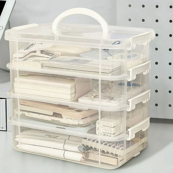 XGFHYJEH Tabletop Storage Organizer, Desktop Storage Bins, Desktop Organizer, Desktop Storage Box