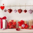 thumbnail image 1 of XGFHYJEH Valentine's Day Decor Heart Ornaments 12 Pcs Heart Shaped Baubles Red Pink White Hanging Decorations for Valentine's Day Christmas Wedding Anniversary, 1 of 5