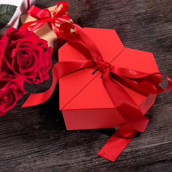 XGFHYJEH Valentine's Day Gift Box with Satin Ribbon, Heart Shaped Gift Box, Perfect for Valentine's Day Gift