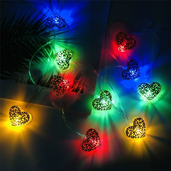 XGFHYJEH Valentines Day Decorations Lights, Valentines Day Lights, Valentine Heart Light, Heart Shaped String Lights, Valentine's Day Decor, 10 LED 1.65M