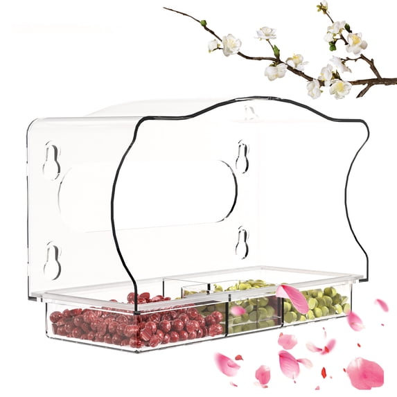 XGFHYJEH Window Bird Feeder, Window Bird Feeders with Strong Suction Cups, Bird Feeder Window For Outside, Clear Glass Bird Feeder For Viewing Birds
