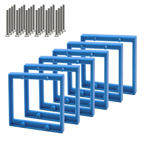 XGGYA 1/4 Double Gang Receptacle Outlet Box Extender,Blue Electrical Outlet Extender for Electrical Box and Electrical Outlet Switches,A Great Helper for Outlet Box Adjustments,6Pack