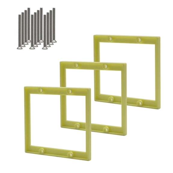 XGGYA 1/4 Double Gang Receptacle Outlet Box Extender,Yellow Electric Box Extender with Screws,Complies with Applicable Electrical Codes,3Pack