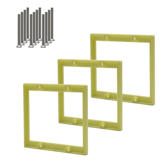 XGGYA 1/4” Double Gang Receptacle Outlet Box Extender,Yellow Electric Box Extender with Screws,Complies with Applicable Electrical Codes,3Pack