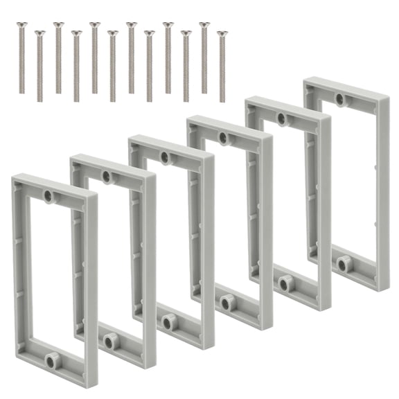 XGGYA 1/4Inch Single Gang Receptacle Outlet Box Extenders,Include 12Screws (6-32 x 1.25),Single Gang Box Extender for Electrical Outlet Box and Electrical Outlet Switches, Gray (Pack of 6)