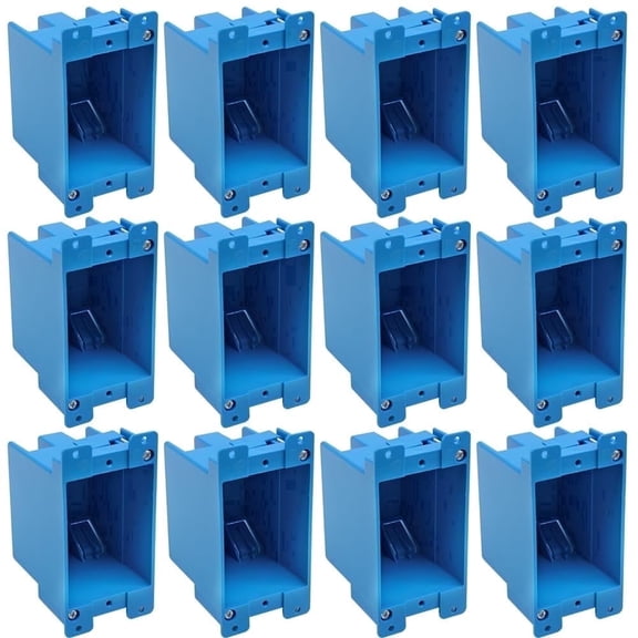 XGGYA 1-Gang 14cu.in.Blue Old Work Electrical Box,ETL,4-1/3-Inch Length by 2-1/4-Inch Width by 2-5/6-Inch Depth,PVC Outlet Box Single Gang,Wall Box for Switches Deep,for Home Renovation(12 Pack)