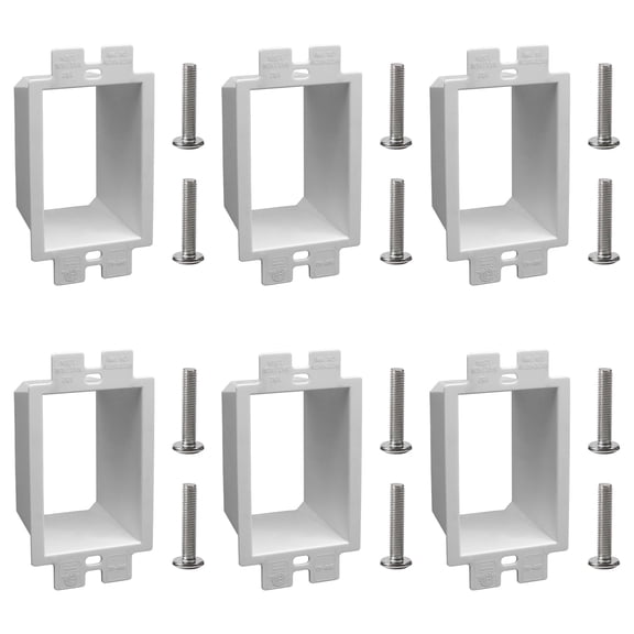XGGYA 1-Gang BE1 Non-Metallic Electrical Power Outlet Box Extender(ETL Listed),Electrical Box Extender for Power Switch Receptacles Accessories,Fire Rated for 2 Hours,6-Pack