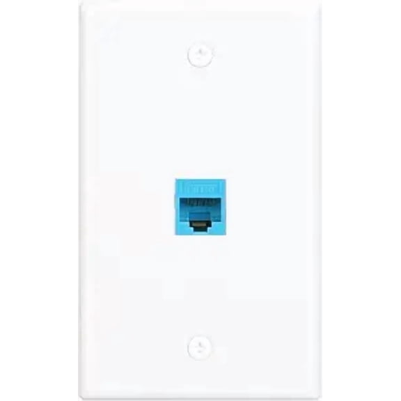 XGGYA 1 Port Ethernet Wall Plate,Cat6 Wall Plate with RJ45 Keystone Coupler Female to Female,Easy-install Solution for Data Cable Connections(1 Pack)