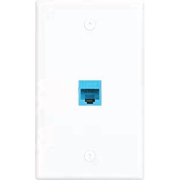 XGGYA 1 Port Ethernet Wall Plate,Cat6 Wall Plate with RJ45 Keystone Coupler Female to Female,Easy-install Solution for Data Cable Connections(1 Pack)