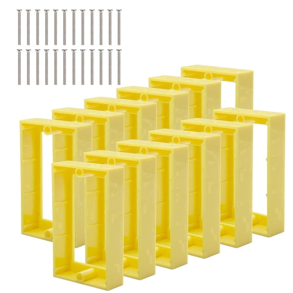 XGGYA 12PCS 3/4 Inch Single Gang Outlet Box Extender,Electric Outlet Extender Box with 24 Screws,Gang Box Extender for Electrical Outlet Box & Electrical Outlet Switches, Yellow