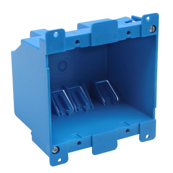 XGGYA 2 Gang Old Work Electrical Box,Blue,25 Cu.in.Switch/Outlet Box,4-1/5-Inch Length By 4-Inch Width By 2-3/4-Inch Depth,PVC Old Work Outlet Box for Constructions, ETL Certified(1 Pack)