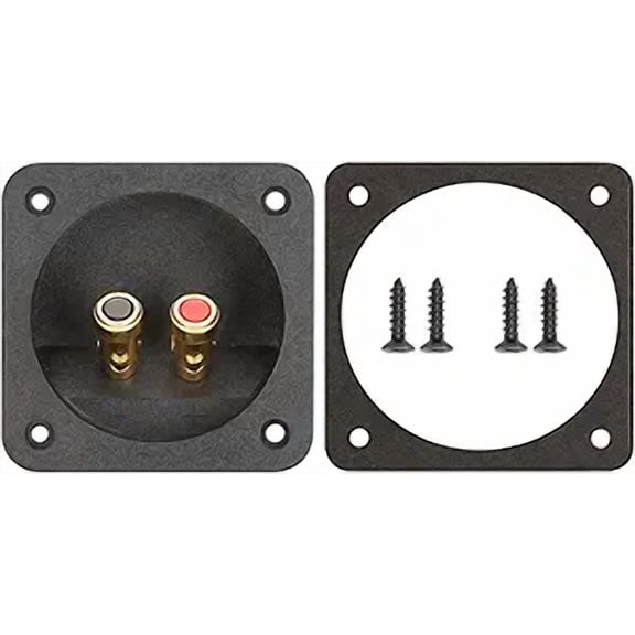 XGGYA 3.1 Inch Square Push Spring Speaker Terminal Cup,2-Way Speaker Terminals with Gold Plated Binding Posts,Bare Wire Connection,1 Pack
