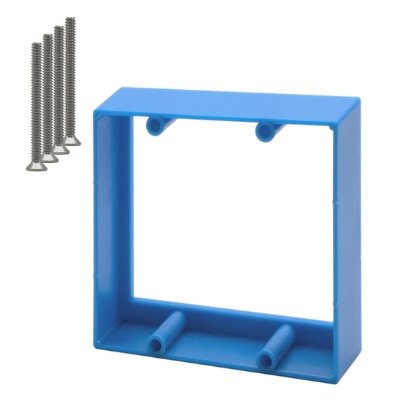 XGGYA 3/4” Double Gang Electrical Box Extender,Blue Electrical Box Extender 2 Gang with Screws,1Pack