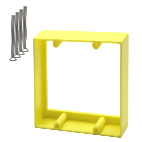 XGGYA 3/4 Double Gang Receptacle Outlet Box Extender,Yellow Electrical Outlet Extender for Electrical Box,A Great Helper for Outlet Box Adjustments,1Pack