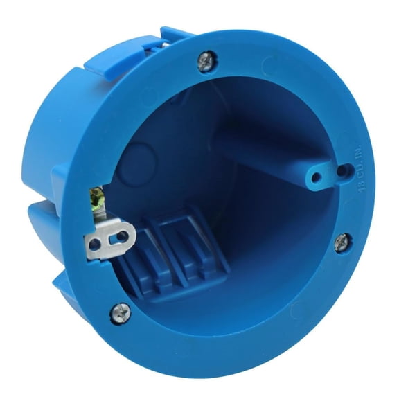 XGGYA 4'' Old Work Round Electrical Box18 Cubic Inches Outlet Box1-Gang PVC Round Ceiling Electrical Box for Old Work,Blue,ETL Listed(1 Pack)