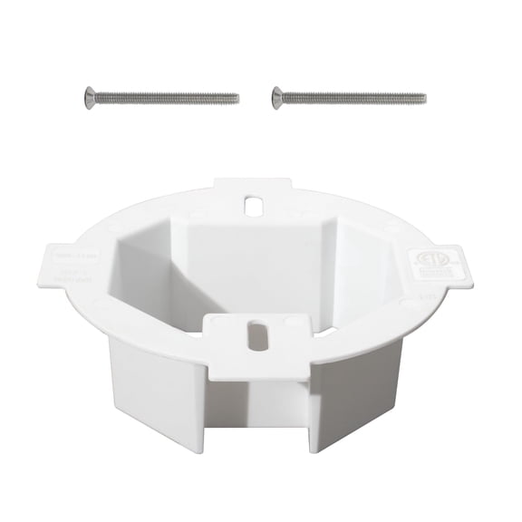 XGGYA BE1R Outlet Box Extender, cETLus Certified Round Ceiling Box Extender, Extender for 3.5" and 4" Round or Octagonal Boxes (Extends to 1.5 Inches), Includes 2 8-32 x 1-1/2 Screws, White, 1-Pack