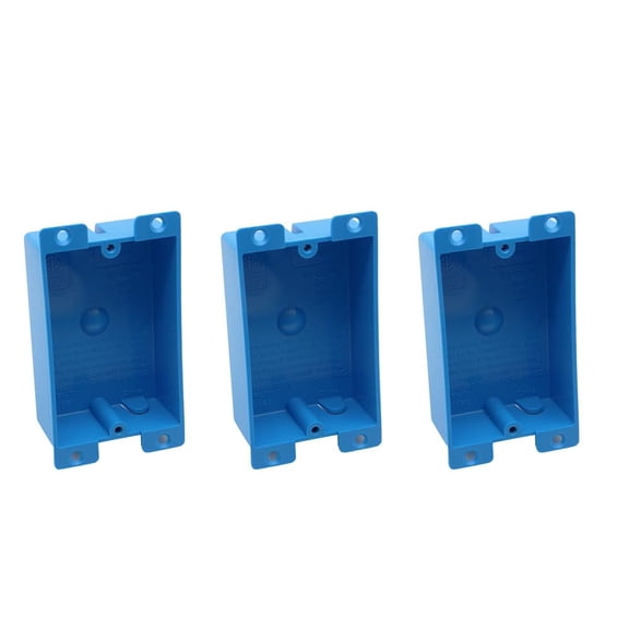 XGGYA Blue Old Work Shallow Outlet Box,Non-Metallic,8 Cubic Inch Shallow Electrical Box,ETL Listed for Home Improvement,AWG Standard,Fire Rated for Two Hours(3 Pack)