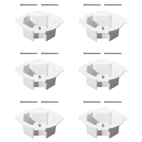 XGGYA Ceiling Box Extender, ETL Listed, Plastic Ceiling Outlet Box Extension Ring, Extender for 3.5" and 4" Round or Octagonal Boxes (Extends to 1.5 Inches),128-321-1/2" Screws, White 6-Pack