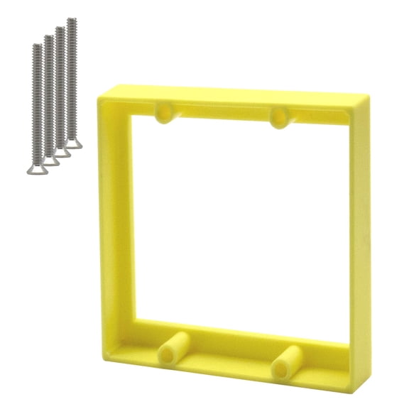 XGGYA Double Gang Receptacle Outlet Box Extenders 1/2",Include 4Screws (6-32 x 1.25),2 Gang Receptacle Box for Electrical Outlet Box & Electrical Outlet Switches,Yellow (Pack of 1)