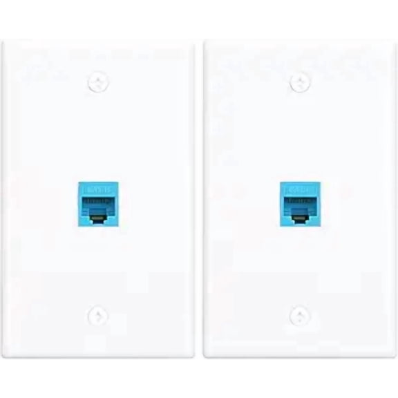 XGGYA Ethernet Wall Plate,RJ45 Wall Plate with Cat6 jack Keystone Coupler Female to Female,Easy-install Solution for Data Cable Connections(2 Pack)