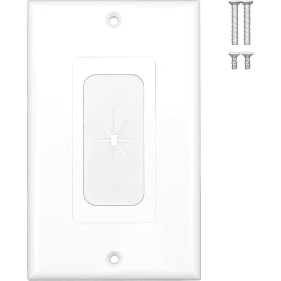 XGGYA Flexible Rubber Wall Plate Cable Pass Through, 4.50 in, Pack of 1,Features 1-Gang; 4.50" x 2.75; Standard Size Cable Wall Plate; Rubber Wall Grommets Insert for Low Voltage Cables; 1 Pack.
