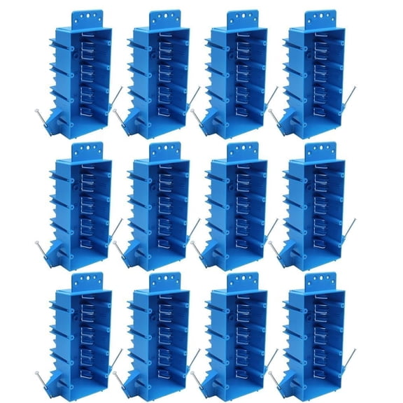 XGGYA New Work Box 4 Gang Outlet,7-1/2-Inch Length by 3-2/3-Inch Width by 2-3/4-Inch DepthBlue Outlet Box New WorkETL Listed,Non Metallic Outlet Box 4 Gang(Pack of 12)