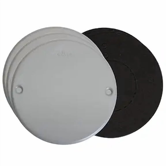 XGGYA Round Weatherproof Metallic Blank Device Cover, Gray, for Outdoor Residential, Commercial, Industrial and Wet Location Electrical Enclosures (Pack of 3)