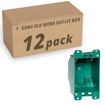 XGGYA Single Gang Old Work Electrical Box,High-Performance PPO Engineering Plastic Old Work Box,2-1/4"4-3/10"2-3/4 Green Remodel Electrical Box,ETL Listed,12 Pack
