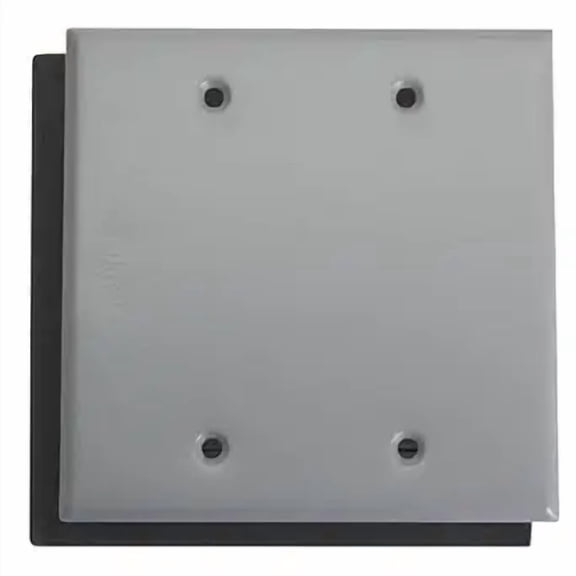XGGYA Weatherproof Metallic Blank Device Cover, Gray, Two Gang, for Outdoor Residential, Commercial, Industrial and Wet Location Electrical Enclosures (Pack of 1)