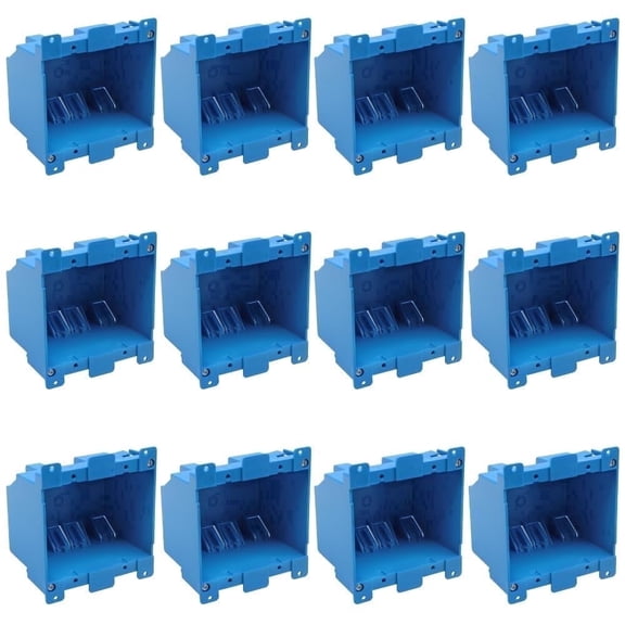 XGGYA3 by 4 Blue Outlet Box Double Gang,Old Work Electric Box,4-1/5-Inch Length by 4-Inch Width by 2-3/4-Inch Depth,PVC Old Work Outlet Box for Constructions(Pack of 12)