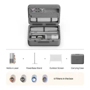 XGIMI MoGo 4 Laser Projector Collection, 550 ISO Lumens, Google TV , Official Netflix, 5h Battery Life   All-in-One Home & Outdoor Cinema Kit with PowerBase Stand, 70" Screen, 4 Filters& Carry Case
