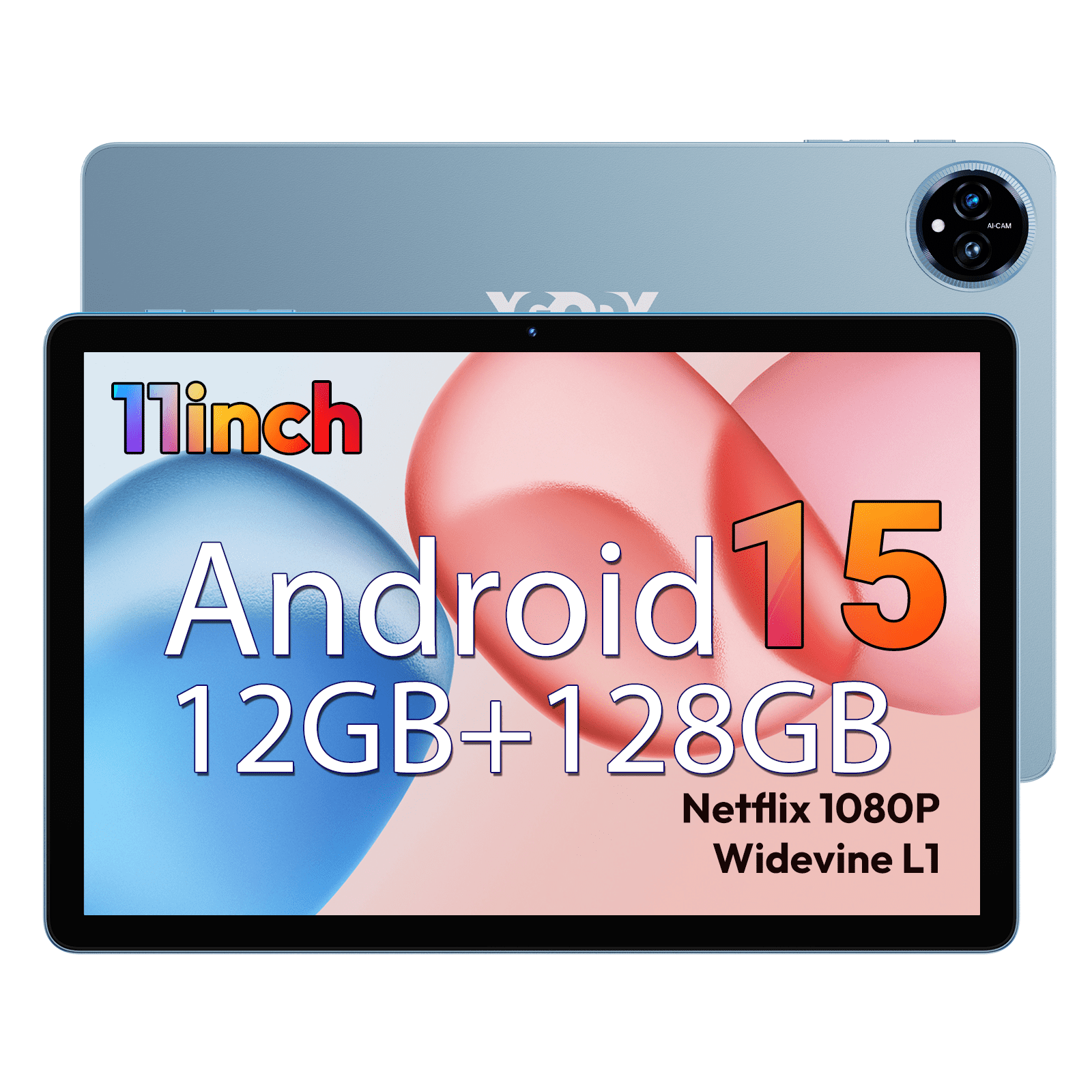 XGODY 11" Android 15 Tablet | Octa-Core 2.0GHz | 128GB ROM + 1TB Expandable | 12GB RAM | 2K IPS Display | 8000mAh Battery | Android 15 | WiFi 6 | Bluetooth 5.0