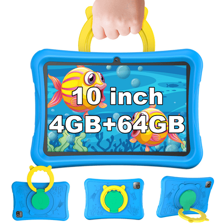 XGODY 10.1 Inch Kids Tablet Android 11.0 Toddler Tablet For Kids Children Teen 4GB RAM 64 ROM Kids Learning Tablet, 6000mAh, Type-c