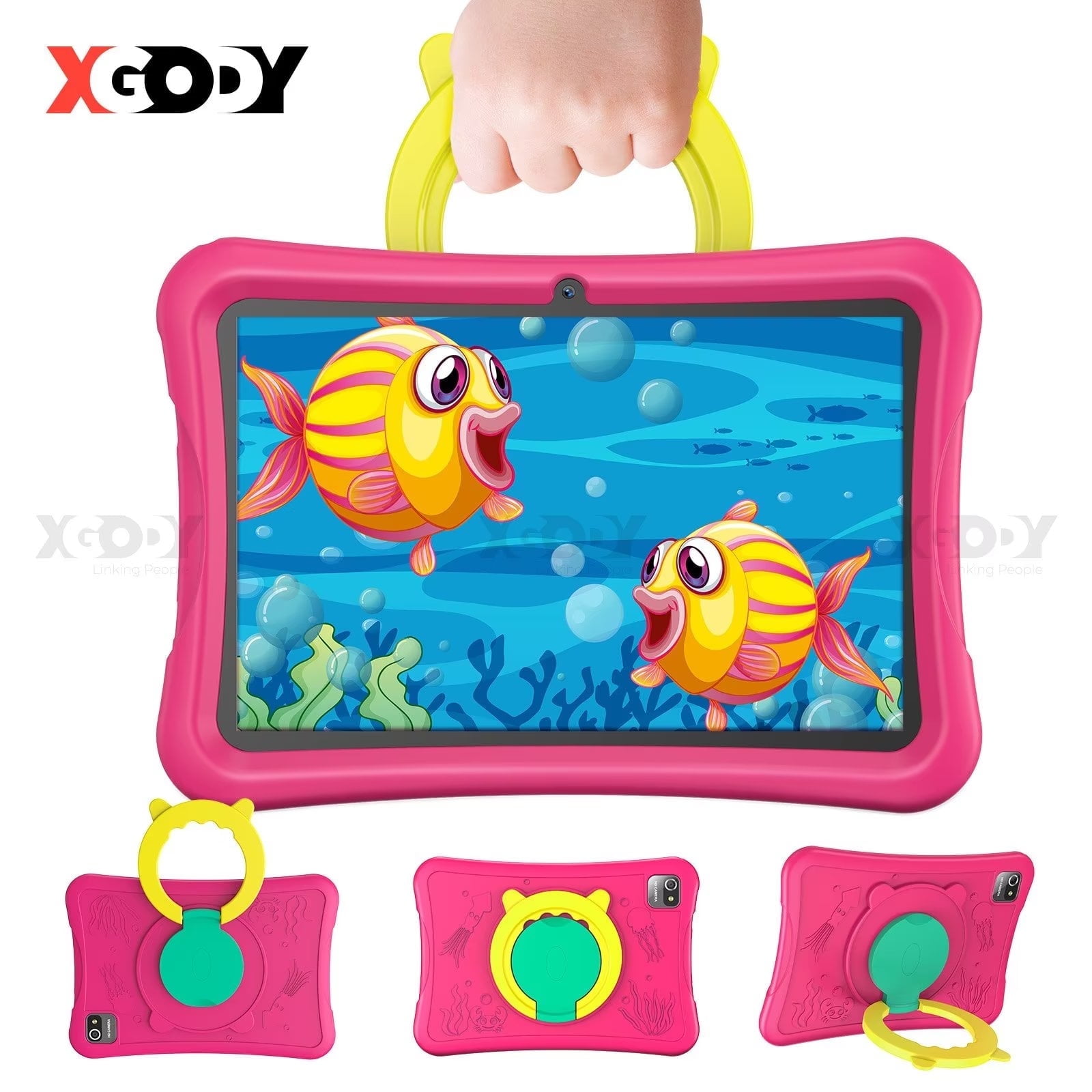 XGODY 10.1 Inch Kids Tablet Android 11.0 Toddler Tablet For Kids Children Teen 4GB RAM 64 ROM Kids Learning Tablet, 6000mAh, Type-c