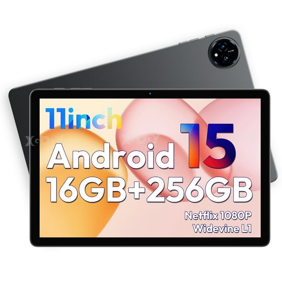 XGODY 11" Android 15 Tablet, 12h Battery, 1080P HD IPS Touchscreen, 13MP Dual Camera, 8GB+256GB, Octa-Core, Wi-Fi 5G, 1TB Expandable, Only 1.15lb/Gray Metal Body (2025 New Model)