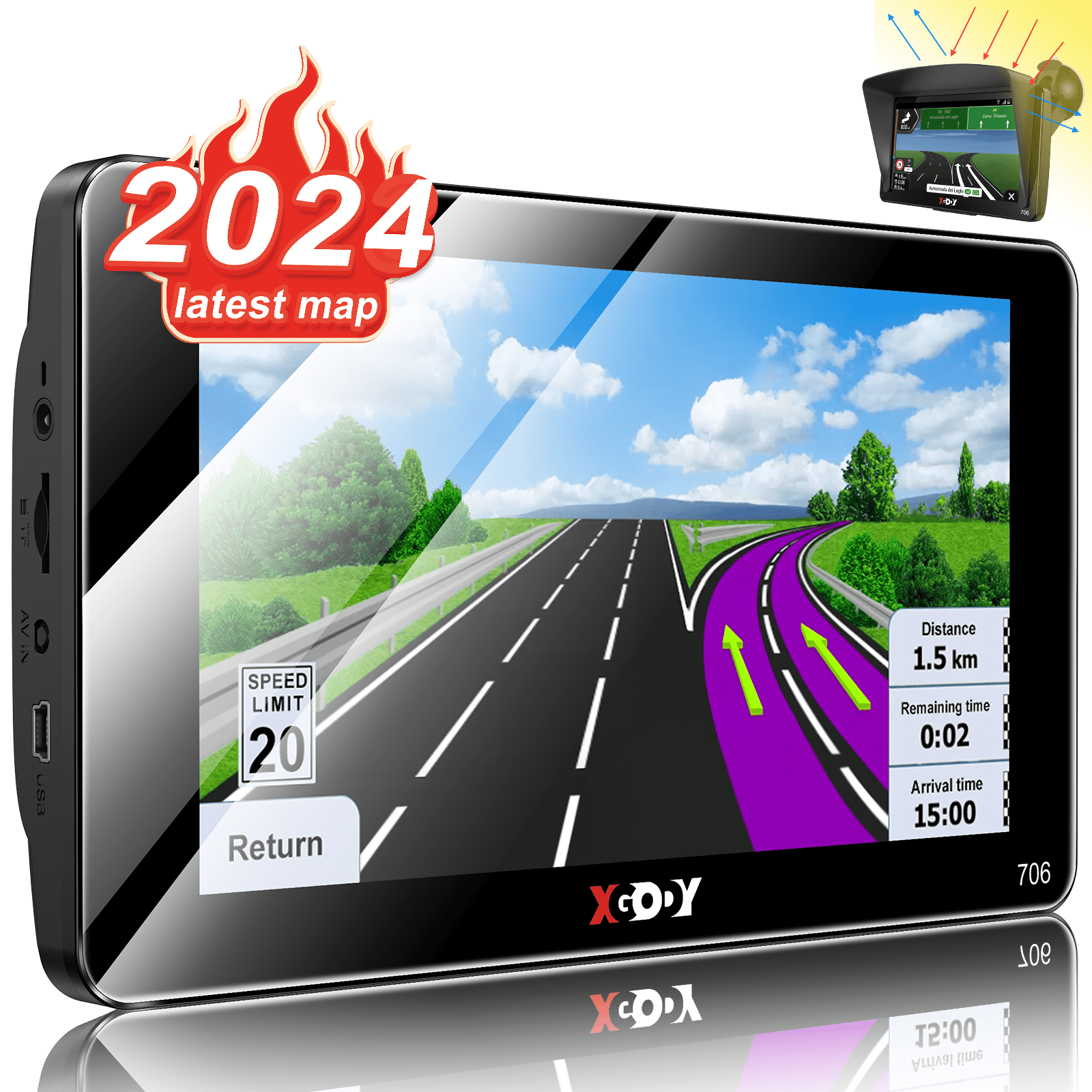Buy Junsun 7 inch HD Car GPS Navigation FM 8GB Online