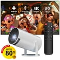 thumbnail image 1 of XGODY HY300 Mini Portable Projector with Wifi and Bluetooth,Projector 4K 1080P Support Built-in Android 11.0 OS Compatible for Laptop, PC, Smartphone,180 Degree Rotation Screen Adjustment, 1 of 9