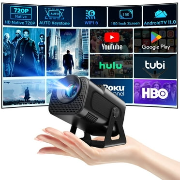 XGODY Gimbal 5 Smart Mini Projector With Wifi and Bluetooth,4k Proyector ,Black, 1 Count