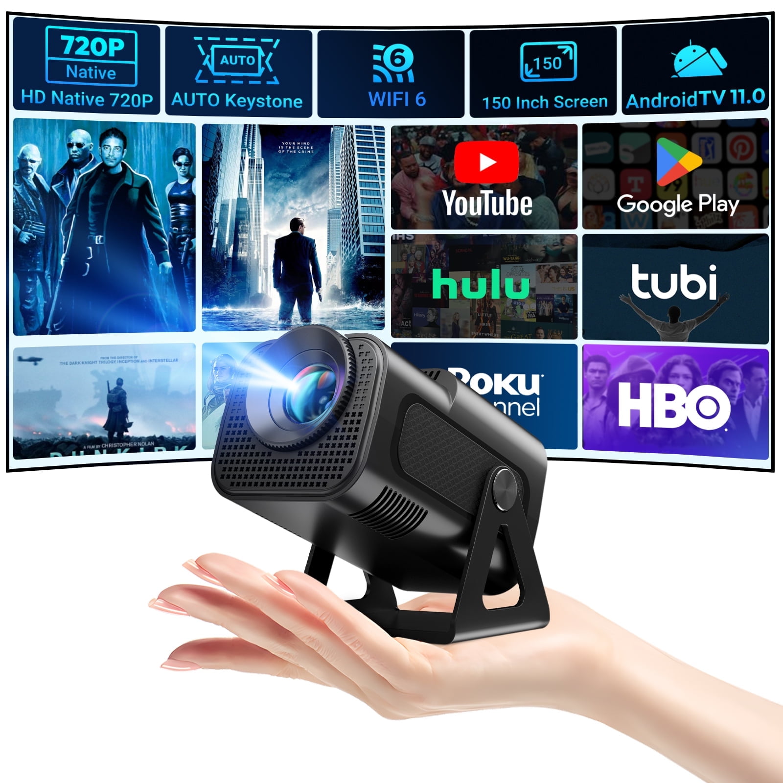 Amazon.com: FATORK Mini Projector, 5G WiFi 6 Bluetooth Short