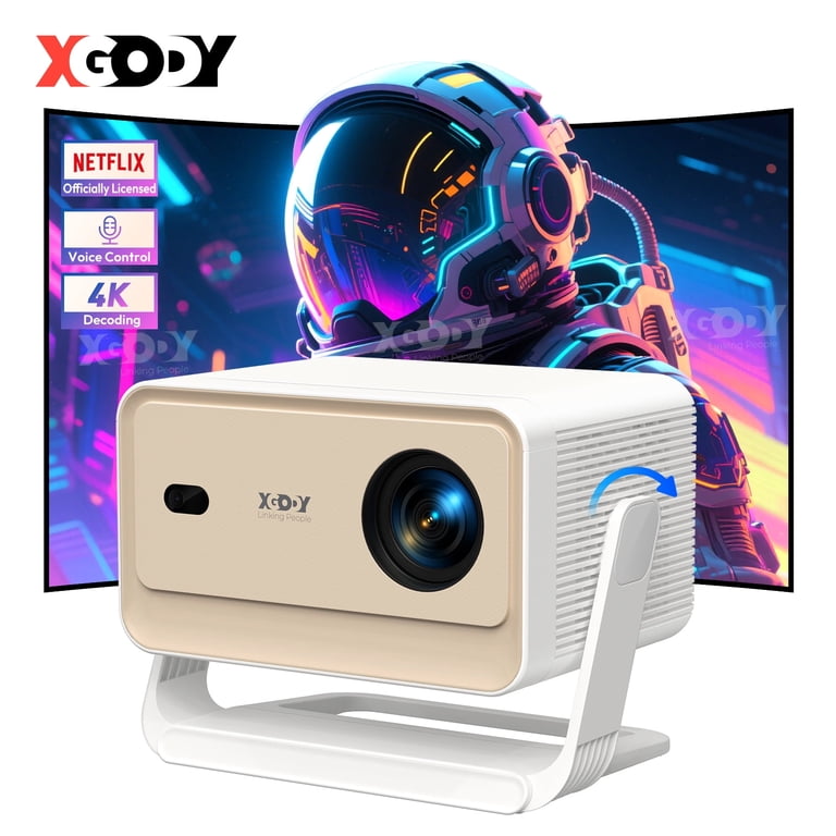 XGODY N6 Pro 1080P Netflix Licensed 700 ANSI Smart Projector with