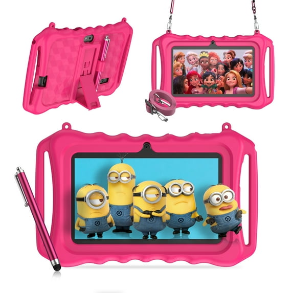 XGODY T702 Pro Kids Tablet - Android 12, Quad-Core Processor, 3GB RAM, 32GB ROM (Expandable to 1TB), IPS Screen, Parental Control, Anti-Fall Case - Perfect for Kids, Learning, and Holiday Gifting