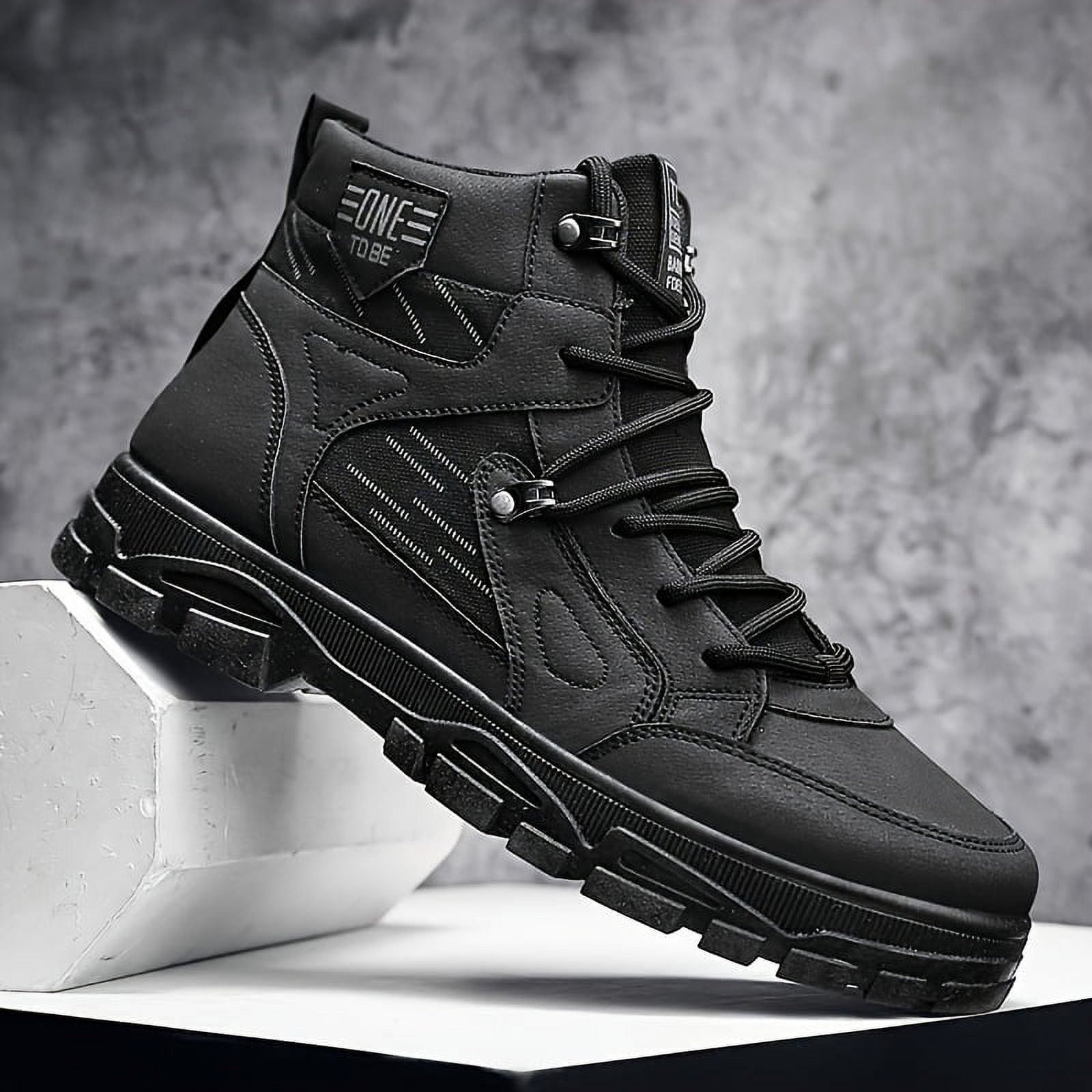 XGZFP1 Comfortable Durable Men‘s High Top Boots in Solid Colour Non