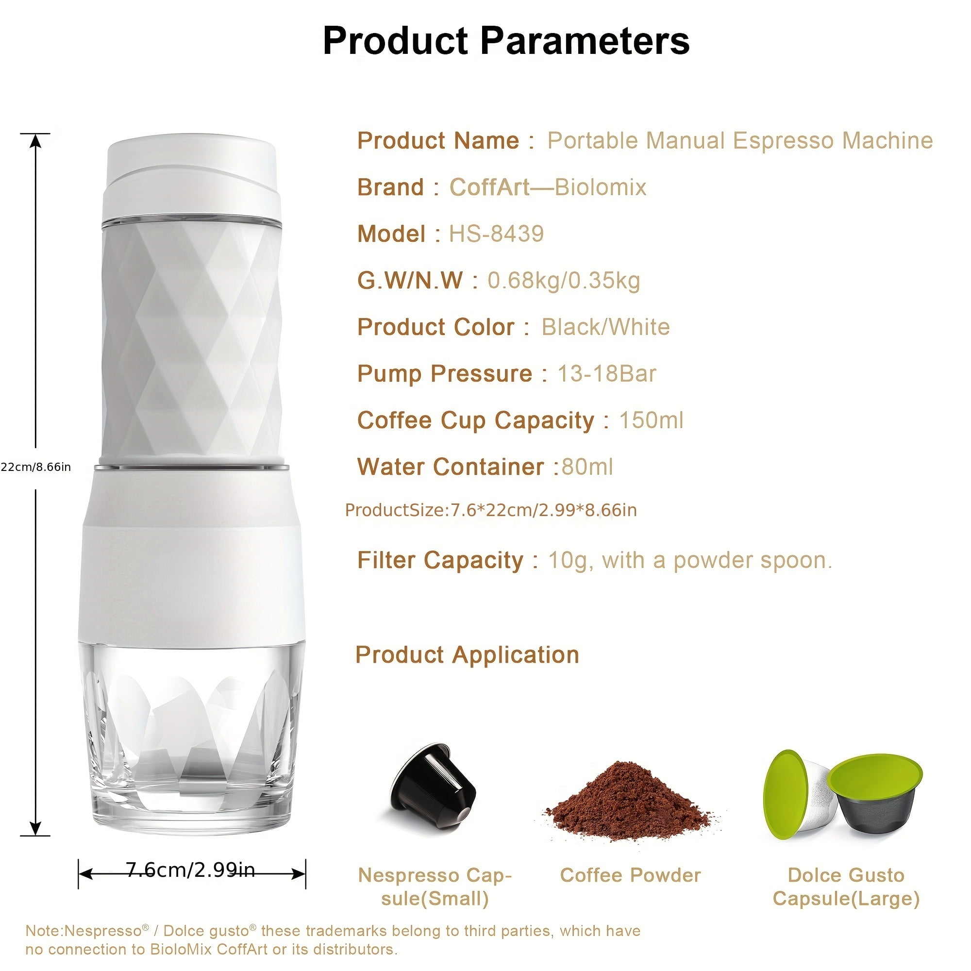 XGZHP3 Portable and Convenient Espresso Machine for Travel and Picnic